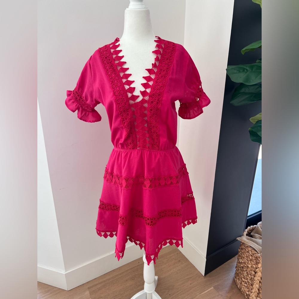 Hot pink mini dress